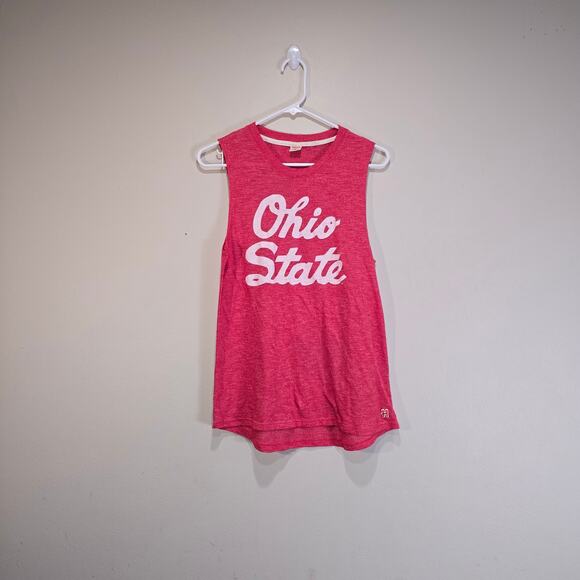 Homage  red ohio state print women's med relax fit tank top - Picture 1 of 9